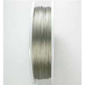 Jewelry binding wire Tiger tail, silver color, 1.0mm, 10meters per roll