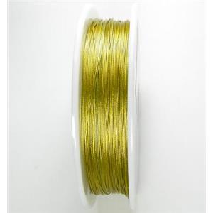 Jewelry binding wire, Tiger tail, golden, approx 0.45mm, 70meters per roll