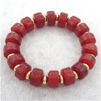 red carnelian agate bracelet, stretchy, approx 9-14mm