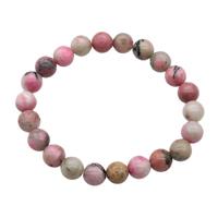 Chinese Pink Rhodonite Bracelet Stretchy Round, approx 8mm dia