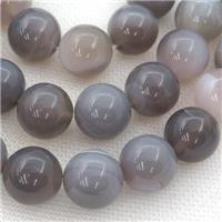round natural Gray Agate Beads, approx 8mm dia