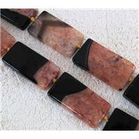 Agate Druzy beads, rectangle, orange, approx 20x40mm, 16 inches