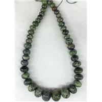 green Agate rondelle beads Necklace Chain, approx 10-20mm
