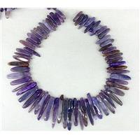 purple Agate stick beads Necklace Chain, approx 17-60mm