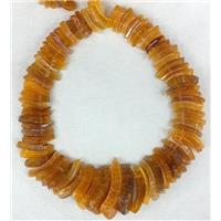 orange Agate Slice beads chain necklace, chips, approx 20-45mm