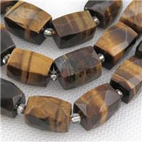 Tiger eye stone Beads, faceted Cuboid, approx 12-16mm