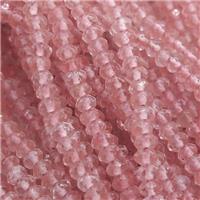 pink watermelon quartz beads, faceted rondelle, approx 2x4mm