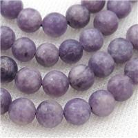 purple Lepidolite Beads, round, approx 8mm dia