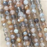 Tiny MoonStone Beads Multicolor Faceted Round, approx 2mm dia