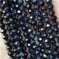 Black Cubic Zircon Beads Faceted Round, approx 3mm dia