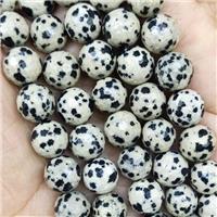 Black Dalmatian Jasper Beads Faceted Round, approx 8mm dia