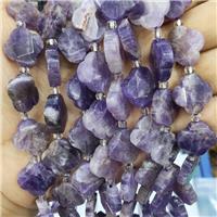 Amethyst Clover Beads Purple, approx 17mm, 19pcs per st
