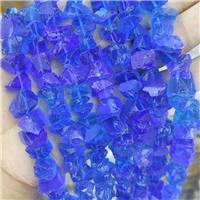 Blue Crystal Glass Nugget Beads Freeform Rough, approx 10-18mm