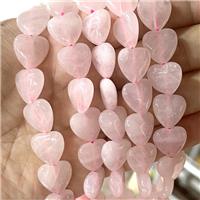 Pink Rose Quartz Heart Beads, approx 8mm
