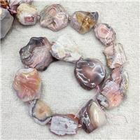 Natural Pink Botswana Agate Nugget Beads Slice Freeform Rough, approx 15-30mm