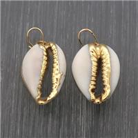 white Conch Shell pendants, gold plated, approx 10-20mm