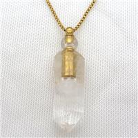 Clear Quartz perfume bottle Necklace, approx 16-60mm