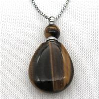 Tiger eye stone perfume bottle Necklace, approx 25-50mm