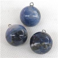 round blue Sodalite ball pendant, approx 20mm dia