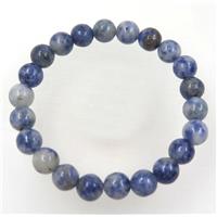 blue spotted dalmatian jasper beads bracelet, stretchy, approx 8mm, 60mm dia