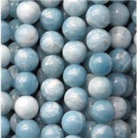 round Chinese Larimar Beads, blue treated, approx 10mm dia
