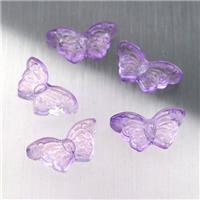 purple crystal glass butterfly beads, approx 8-15mm