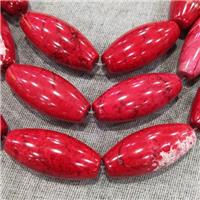 red Magnesite Turquoise barrel beads, approx 20-40mm
