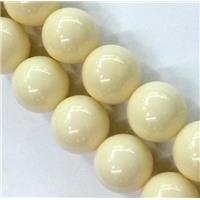 Resin Bead, cream-colored, round, 4mm dia, approx 98pcs per st
