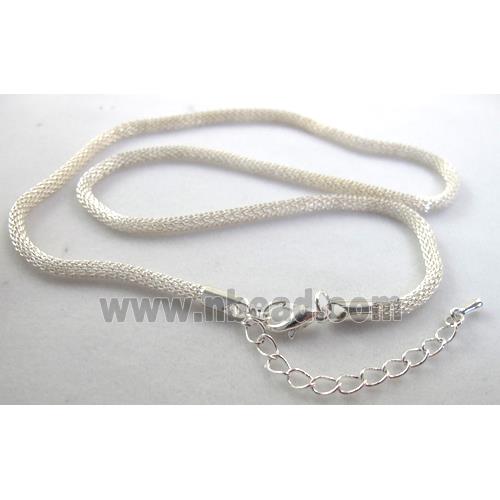 copper necklace chain, silver plated