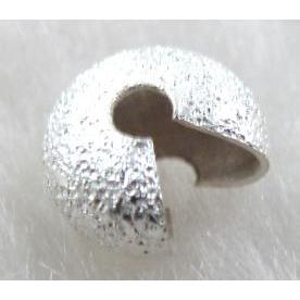matte Crimp Cover Beads, copper, silver plated