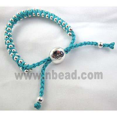Fashion Bracelets, resizable, nylon and copper bead