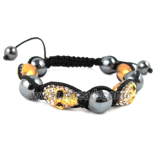 Fashion Skull Bracelets, Adjustable, hand-made