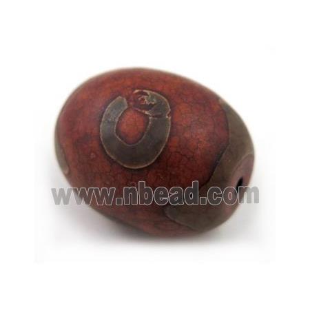 natural tibetan Dzi beads, barrel