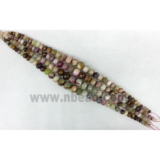 Agate beads Necklace Chain, faceted rondelle