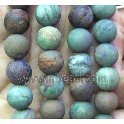 green Opal Jasper Beads, matte, round