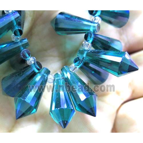 chinese crystal bead, faceted teardrop