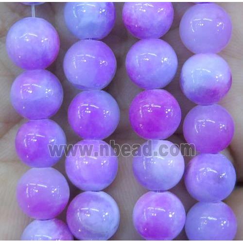 Persia jade bead, round, stabile, lavender
