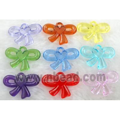 Acrylic pendant, bowknot, mixed color