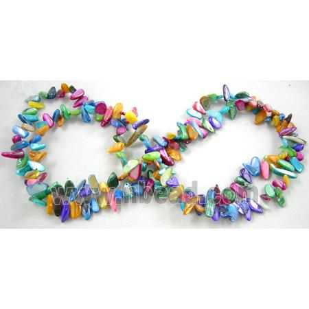 32 inches strin gof freshwater shell beads, chip, freeform, mixed color