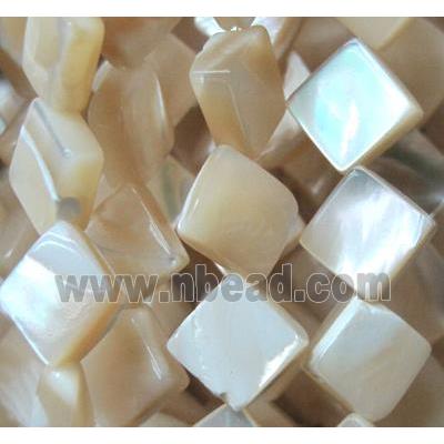 mother of pearl bead, square