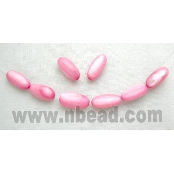 freshwater shell beads, rice-shape, pink