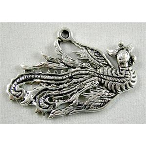 Tibetan Silver phoenix pendants, 35x25mm