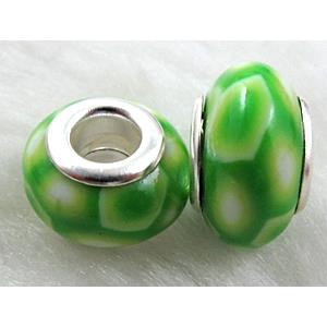 Fimo Polymer Clay Beads, 15-16mm dia, 9-10mm thick, hole:5.5mm