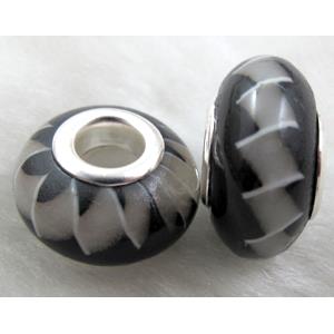 Fimo Polymer Clay Beads, 15-16mm dia, 9-10mm thick, hole:5.5mm