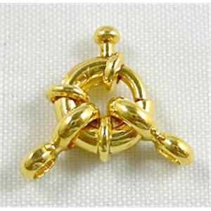 Gold Plated Copper Necklace Clasp, approx 13mm dia