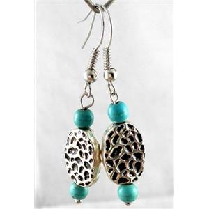 handmade earring with turquoise, copper, alloy bead, approx 30-60mm length