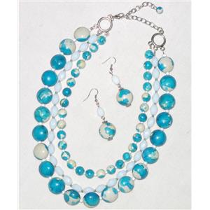DIY Plastic Necklace, mixed color, 18mm, 10mm,8x11mm, 17.8 inch length