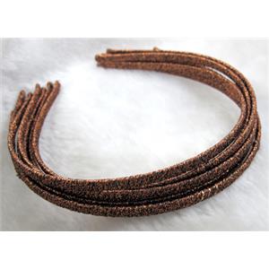 Head Bands, steel alloy, cord-braiding, 5mm wide, approx 13x15cm