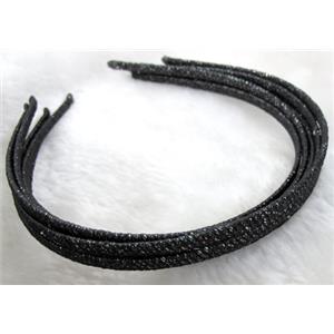 Head Bands, steel alloy, cord-braiding, 5mm wide, approx 13x15cm