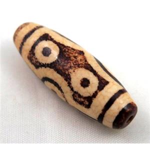 natural tibetan Dzi beads, barrel, approx 15x40mm